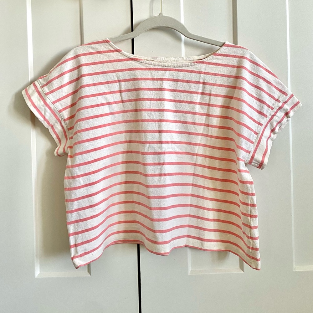 Madewell Boxy Crop Tee in Tacoma Stripe